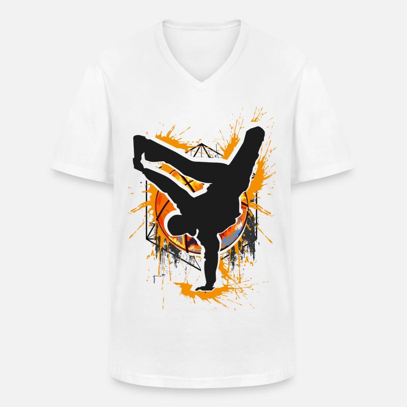 Breakdance - Breakdancer - Breakdancing - Bboy - Männer-T-Shirt mit V-Ausschnitt - Weiß