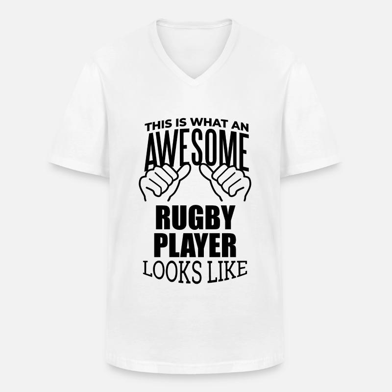 Rugby - Men's V-Neck T-Shirt - white