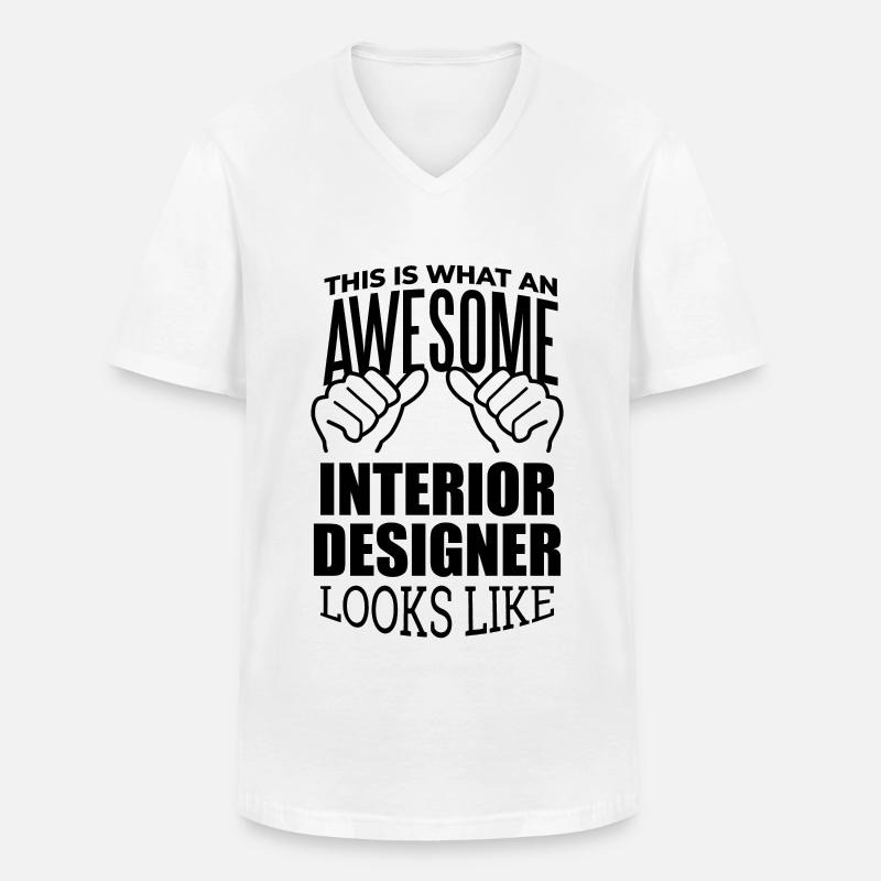 Innenarchitekt - Männer-T-Shirt mit V-Ausschnitt - Weiß