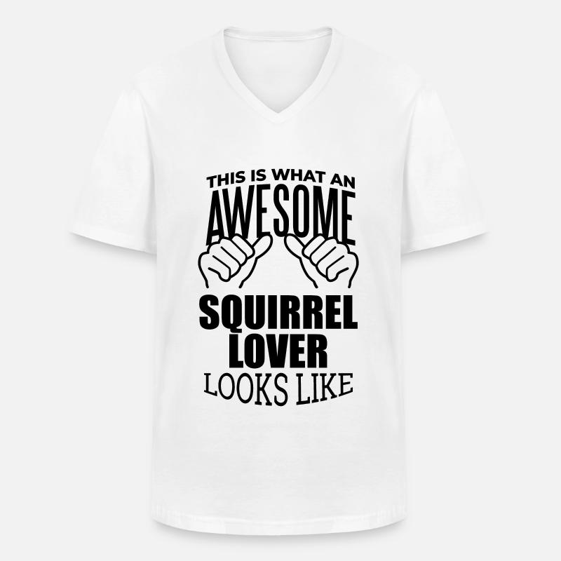Eichhörnchen - Männer-T-Shirt mit V-Ausschnitt - Weiß