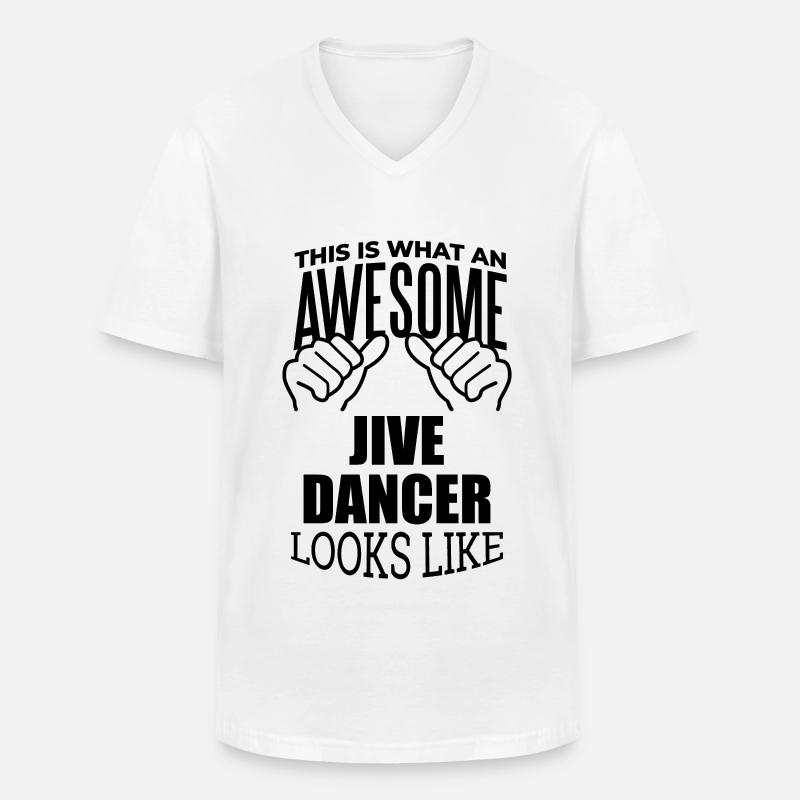 Jive - Männer-T-Shirt mit V-Ausschnitt - Weiß