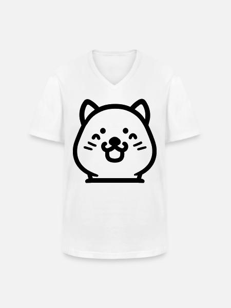 Hund - Männer-T-Shirt mit V-Ausschnitt - Weiß