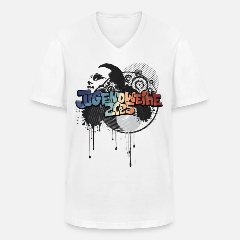 Jugendweihe 2025 Jugendweiheshirt - Männer-T-Shirt mit V-Ausschnitt - Weiß