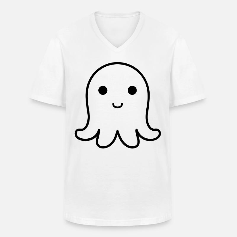 Krake - Männer-T-Shirt mit V-Ausschnitt - Weiß