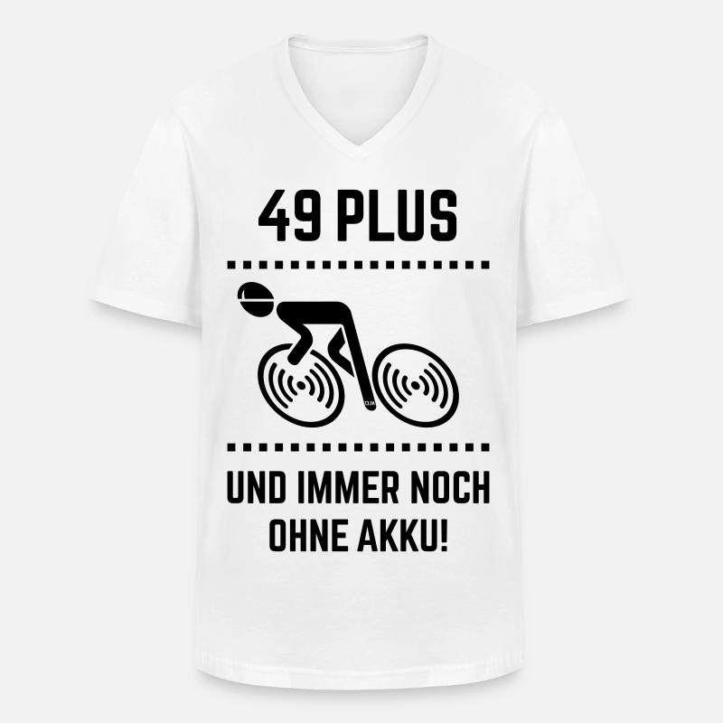 49 Plus – ancora senza batterie! Bicicletta su strada B - Maglietta da uomo classica con scollo a V - bianco