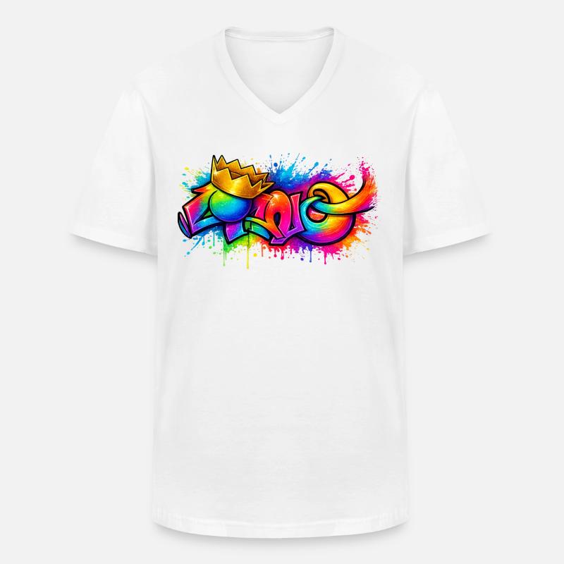Cano - Männer-T-Shirt mit V-Ausschnitt - Weiß