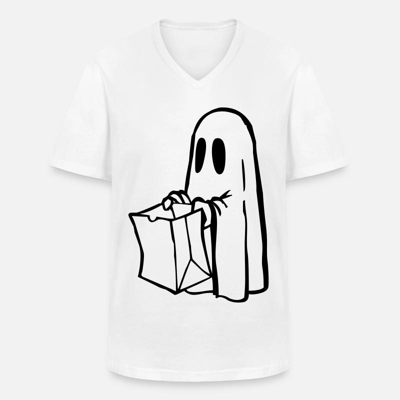 Gespenst - Männer-T-Shirt mit V-Ausschnitt - Weiß