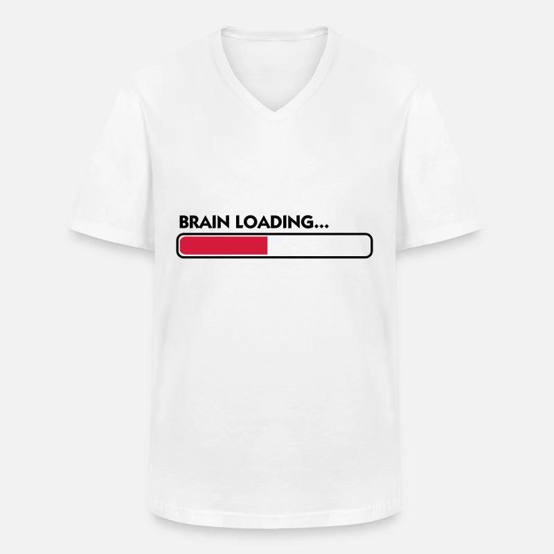 Brain loading - Men's V-Neck T-Shirt - white