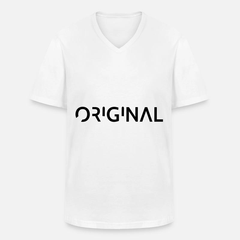ORIGINAL - Männer-T-Shirt mit V-Ausschnitt - Weiß