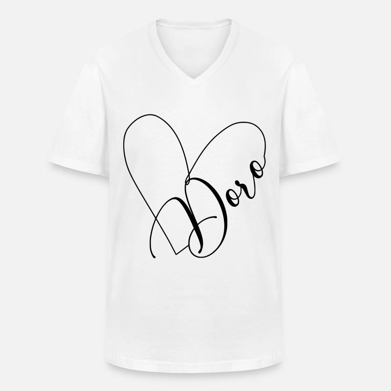 Doro Name Herzlinie - Männer-T-Shirt mit V-Ausschnitt - Weiß