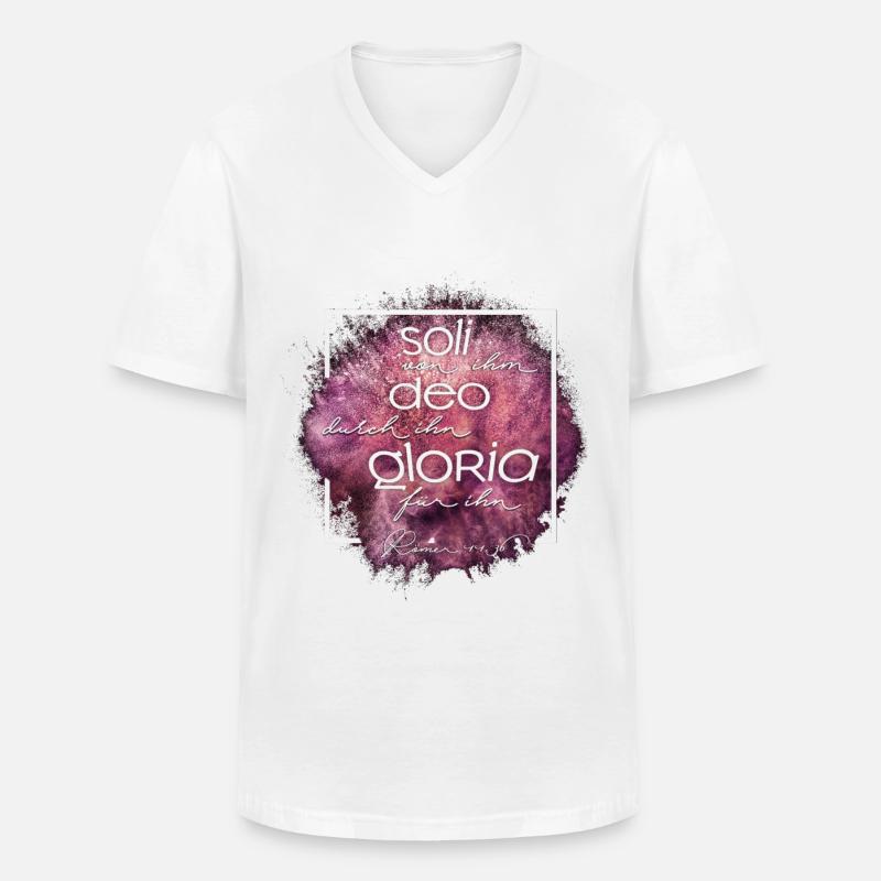 soli deo gloria - Männer-T-Shirt mit V-Ausschnitt - Weiß