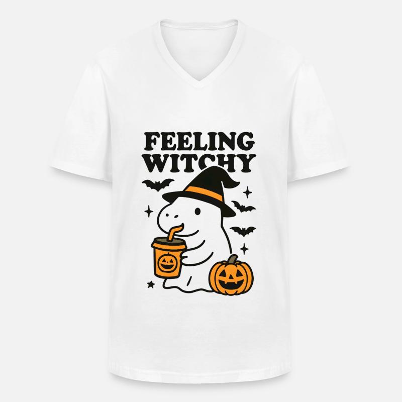 Grusel Geist Halloween Geschenk - Männer-T-Shirt mit V-Ausschnitt - Weiß