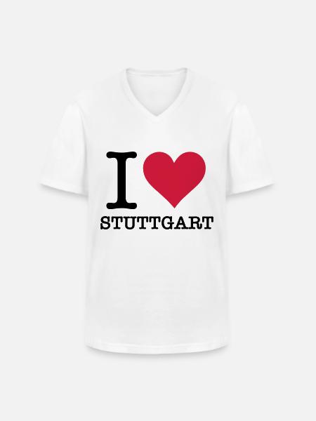 I Love Stuttgart - Men's V-Neck T-Shirt - white