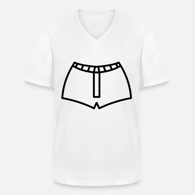 Unterhose - Männer-T-Shirt mit V-Ausschnitt - Weiß
