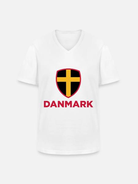 National flag of Denmark - Men's V-Neck T-Shirt - white