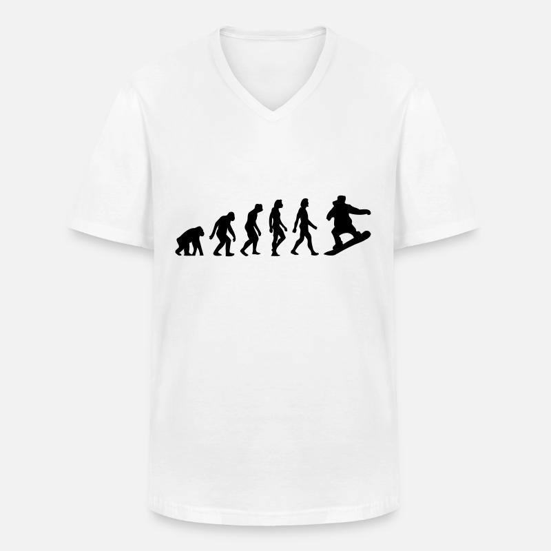 Die Evolution von Snowboarding - Männer-T-Shirt mit V-Ausschnitt - Weiß