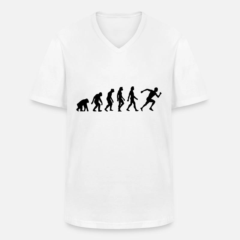 Die Evolution von Laufen - Männer-T-Shirt mit V-Ausschnitt - Weiß