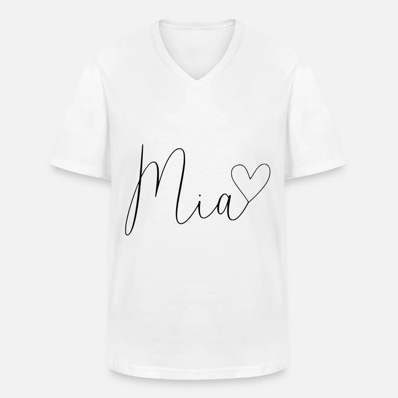 Mia Name Vorname Mädchen - Männer-T-Shirt mit V-Ausschnitt - Weiß