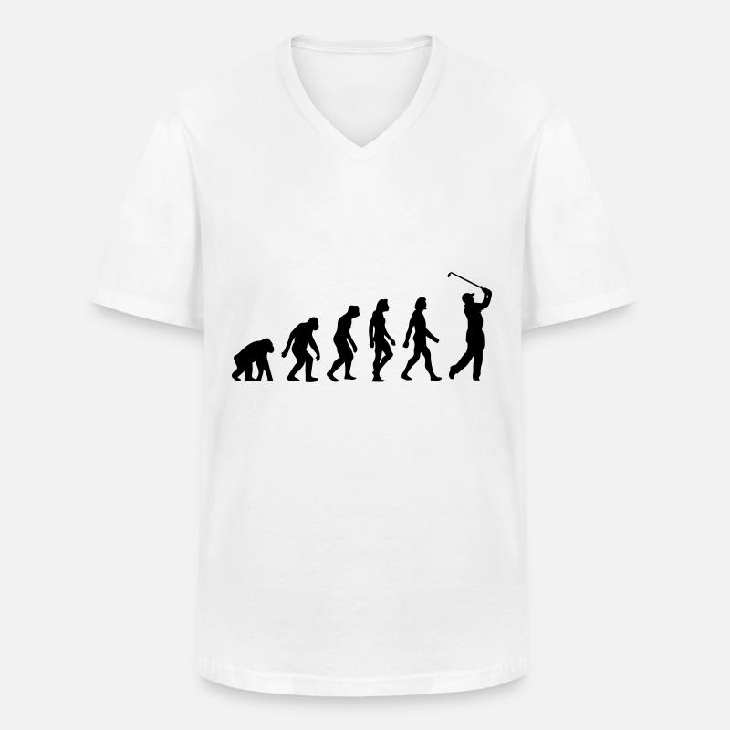Die Evolution von Golf - Männer-T-Shirt mit V-Ausschnitt - Weiß
