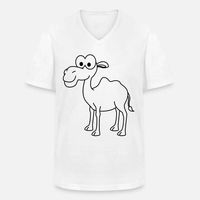 Kamel Comic - Männer-T-Shirt mit V-Ausschnitt - Weiß