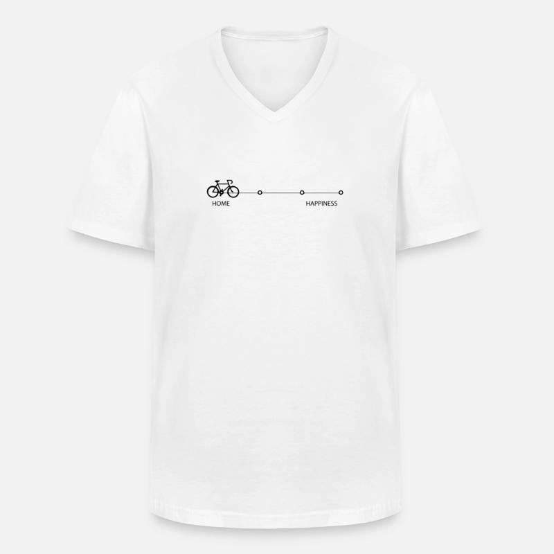 Radeln Sie zum Glück - Männer-T-Shirt mit V-Ausschnitt - Weiß