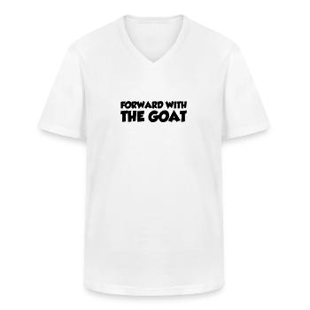 Forward with the goat - Men's V-Neck T-Shirt - white - Front - AI Model Male 185 light (185cm)