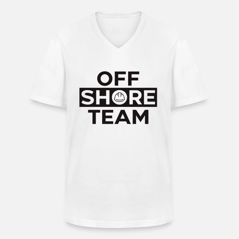 Off Shore Team - Männer-T-Shirt mit V-Ausschnitt - Weiß