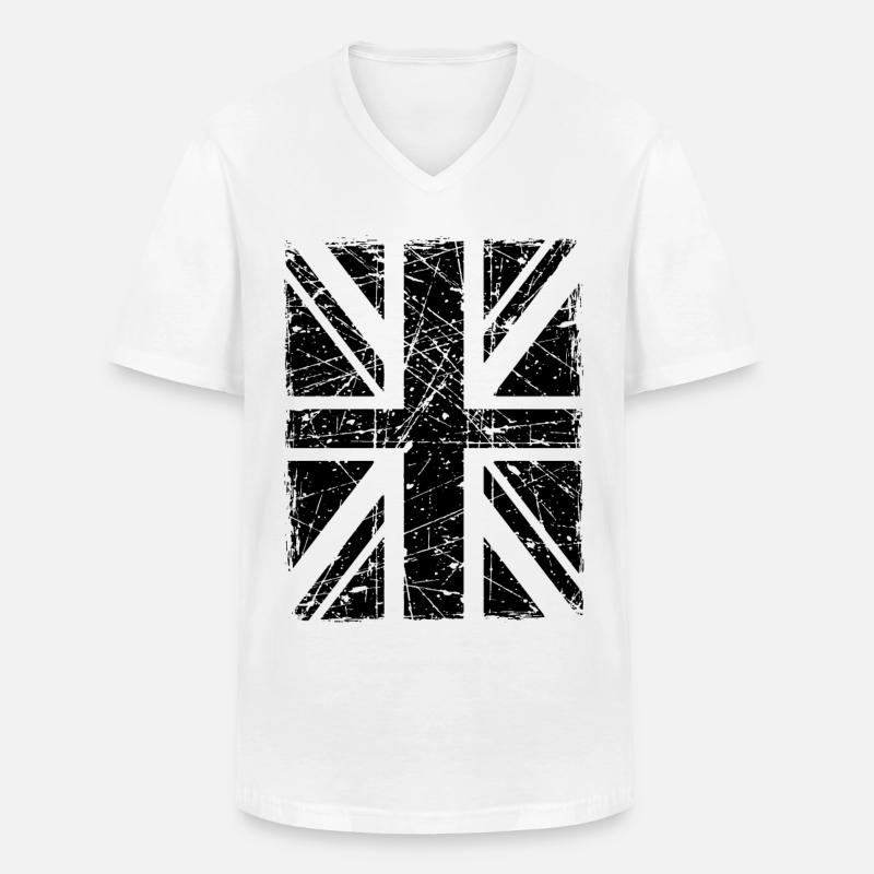 Union Jack - Men's V-Neck T-Shirt - white