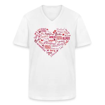 Alpenüberquerung Herz E5 Oberstdorf Meran Transalp - Männer-T-Shirt mit V-Ausschnitt - Weiß - Vorne - AI Model Male 185 light (185cm)