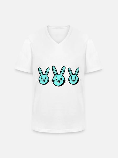 Bunny Easter Symbol - Men's V-Neck T-Shirt - white