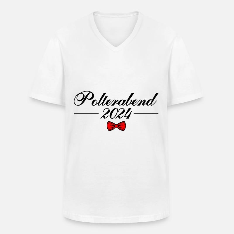 Polterabend 2024 - Männer-T-Shirt mit V-Ausschnitt - Weiß
