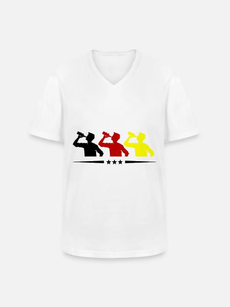 Trinker Team Flasche Deutschland - Männer-T-Shirt mit V-Ausschnitt - Weiß