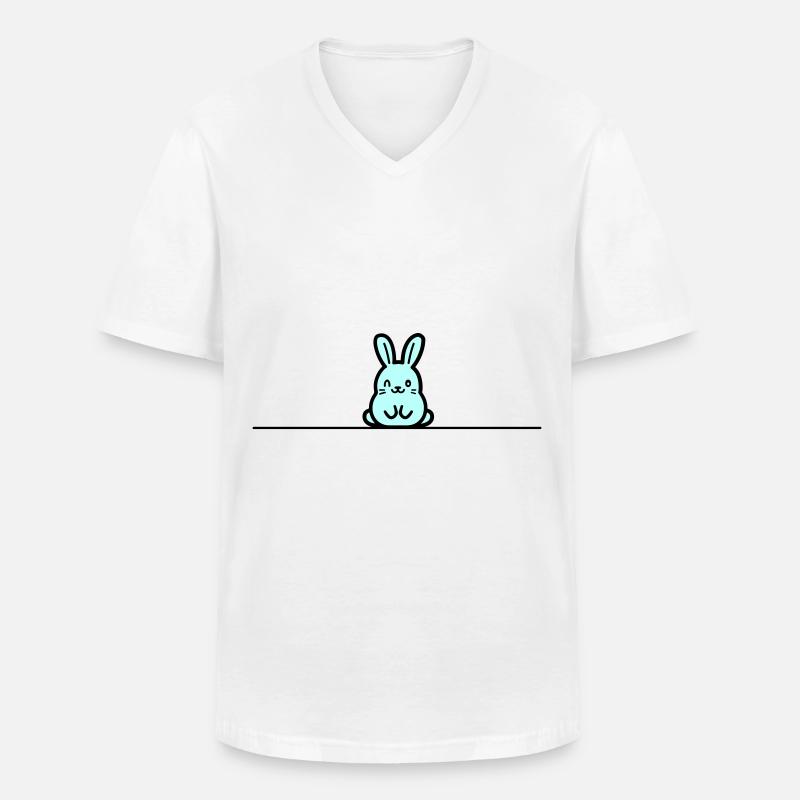Bunny Easter Symbol - Men's V-Neck T-Shirt - white