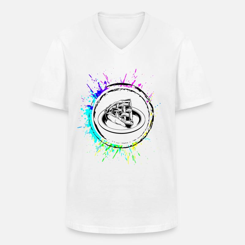 Apfelkuchen Backen - Männer-T-Shirt mit V-Ausschnitt - Weiß