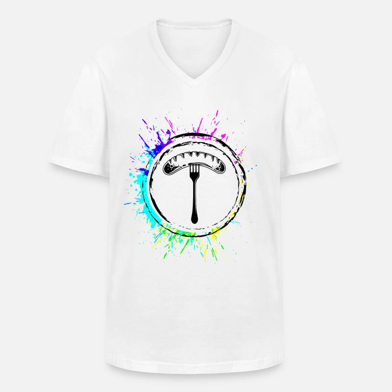 Bratwurst Wurst - Männer-T-Shirt mit V-Ausschnitt - Weiß