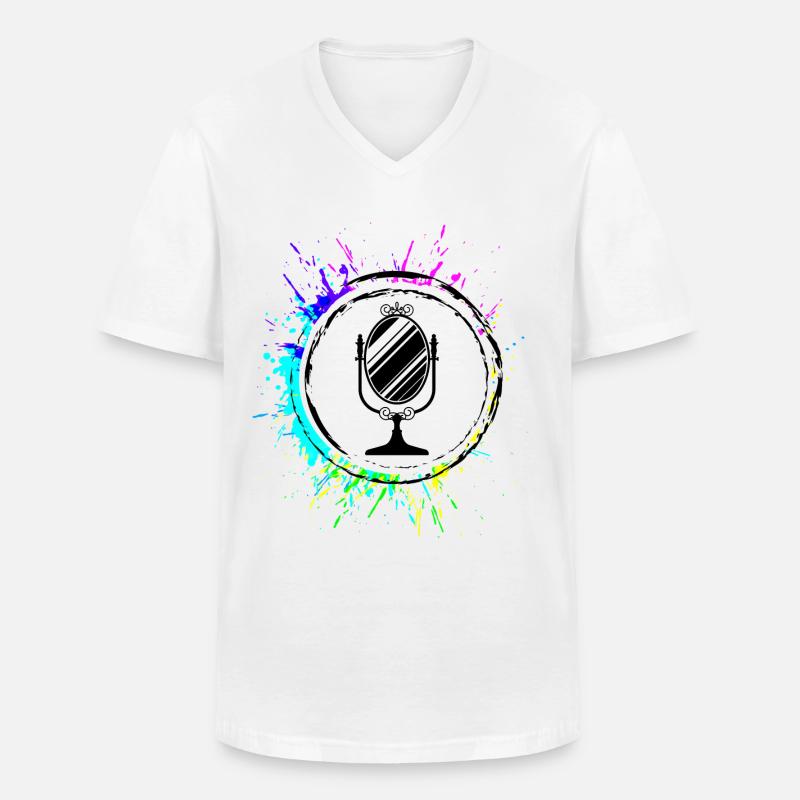 Spiegel Icon Silhouette - Männer-T-Shirt mit V-Ausschnitt - Weiß