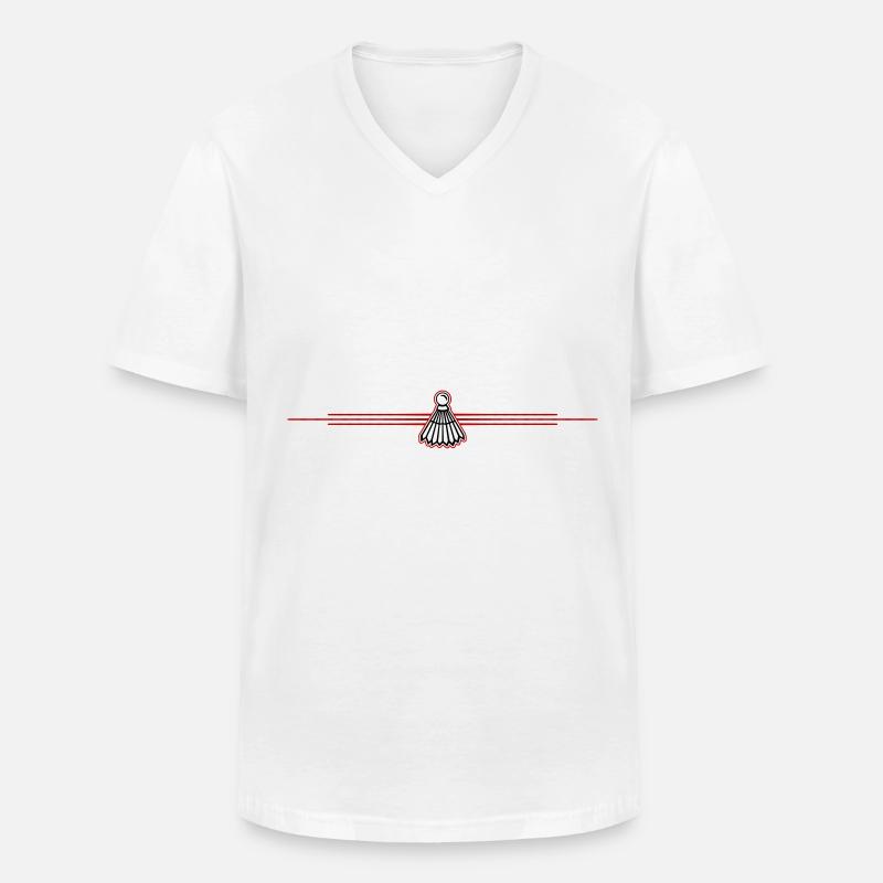 Badminton Linie - Männer-T-Shirt mit V-Ausschnitt - Weiß