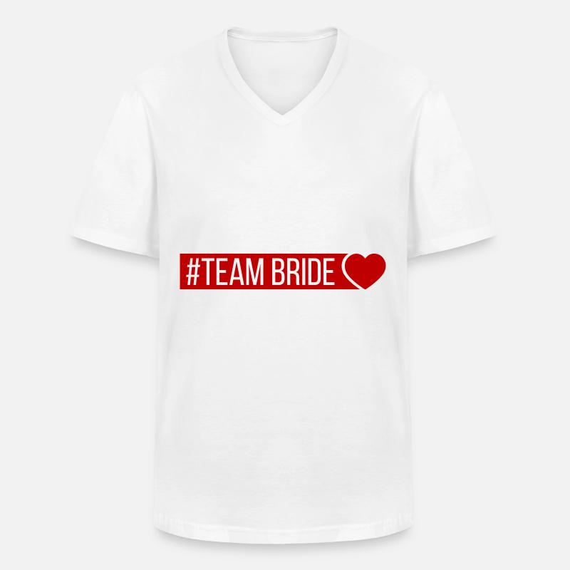 Team Bride Herz - Männer-T-Shirt mit V-Ausschnitt - Weiß