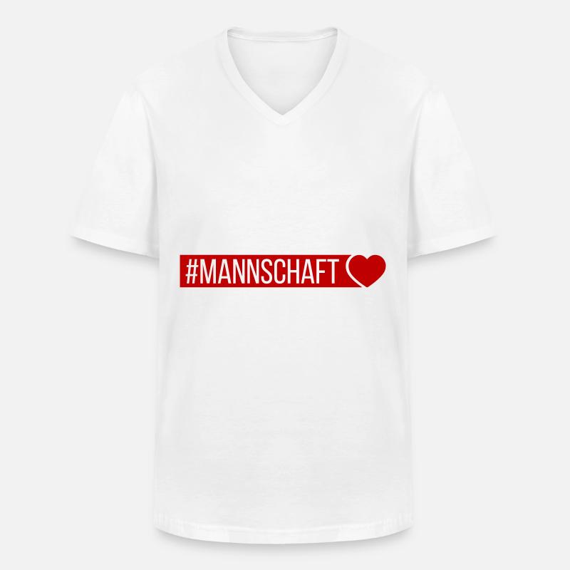 Mannschaft Herz - Männer-T-Shirt mit V-Ausschnitt - Weiß