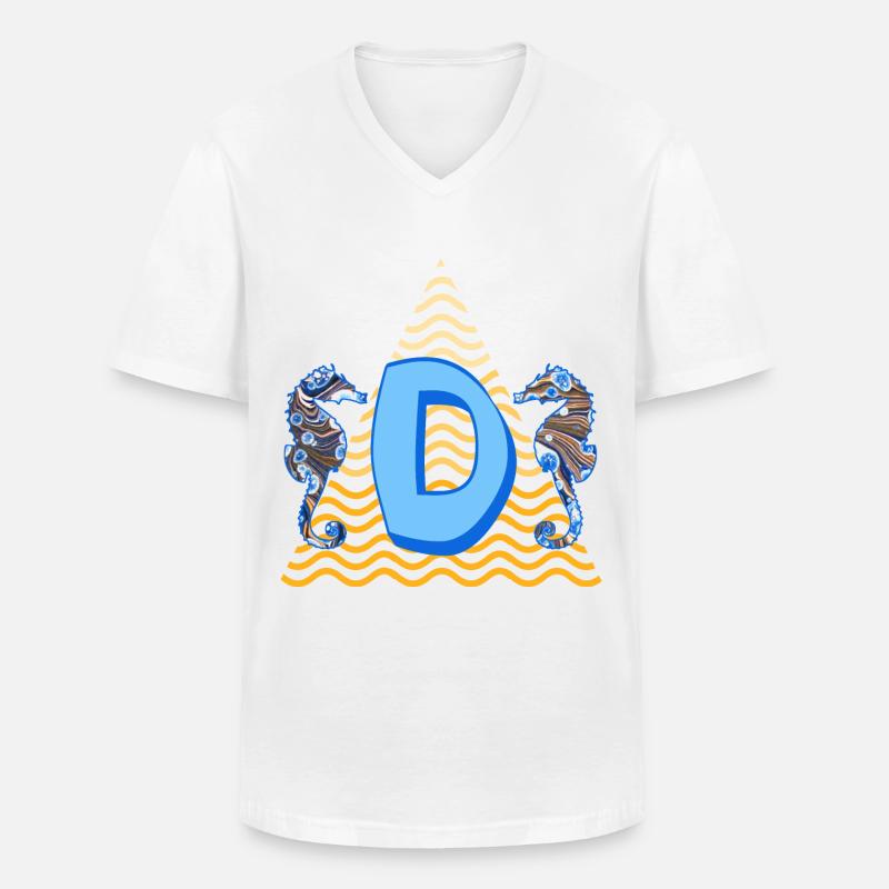 seepferdchen e 262 d - Männer-T-Shirt mit V-Ausschnitt - Weiß