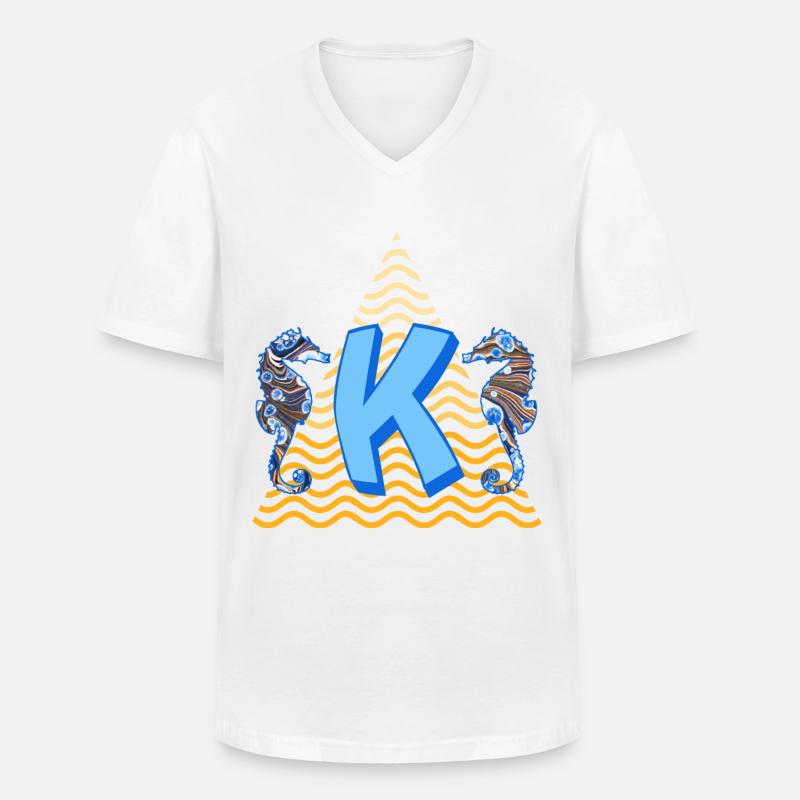 seepferdchen e 262 k - Männer-T-Shirt mit V-Ausschnitt - Weiß