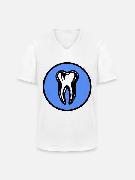 Zahn Zahnarzt Symbol - Männer-T-Shirt mit V-Ausschnitt - Weiß