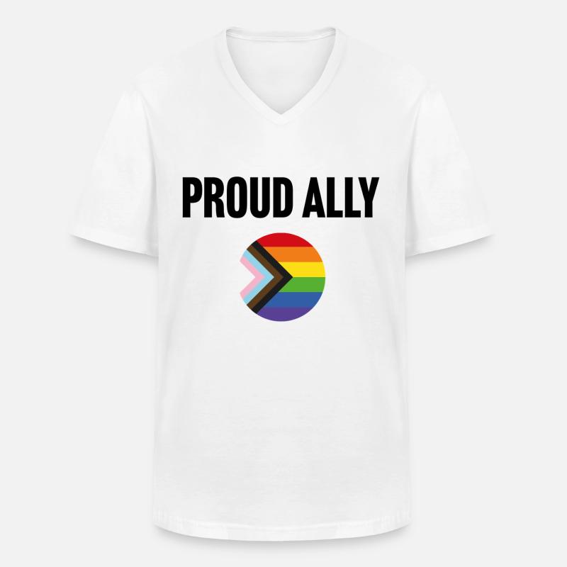 Stolzer Verbündeter - Männer-T-Shirt mit V-Ausschnitt - Weiß