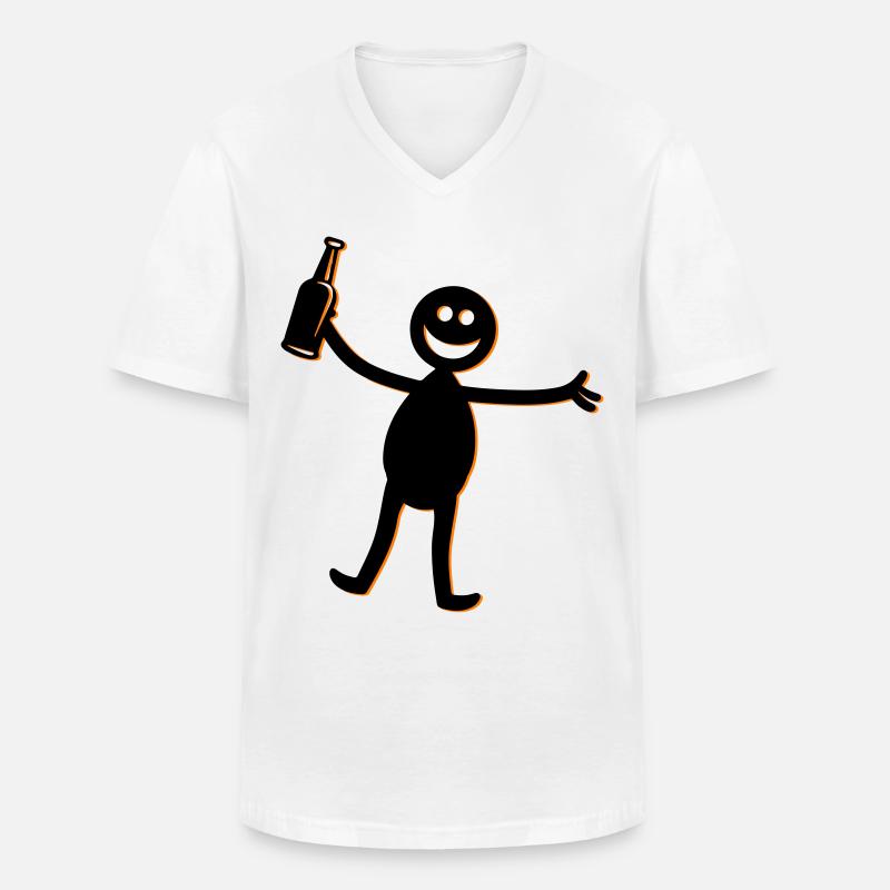 Bier Party Silhouette - Männer-T-Shirt mit V-Ausschnitt - Weiß