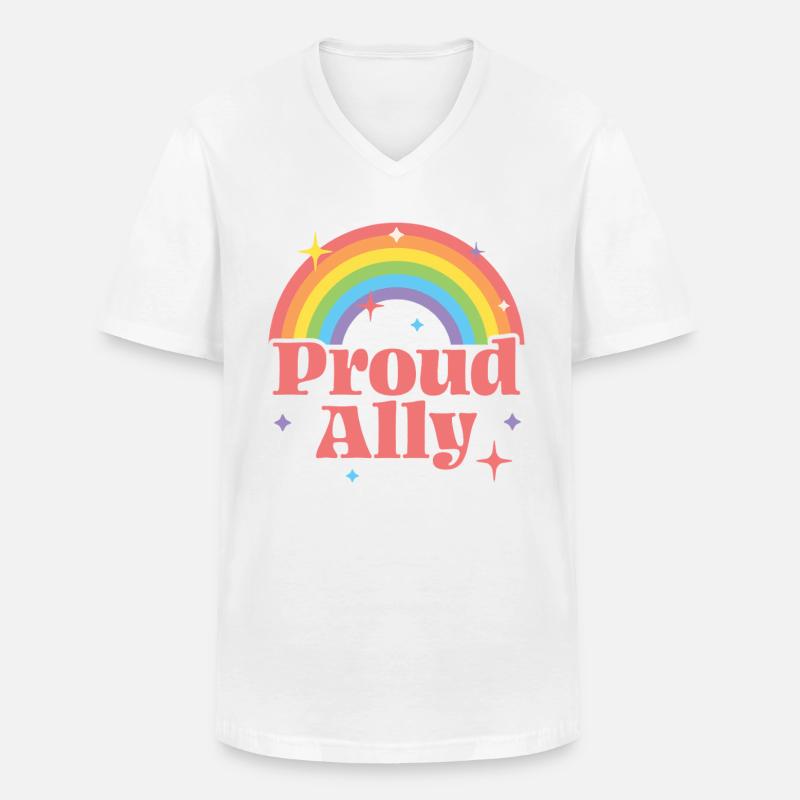 Stolzer Verbündeter - Männer-T-Shirt mit V-Ausschnitt - Weiß