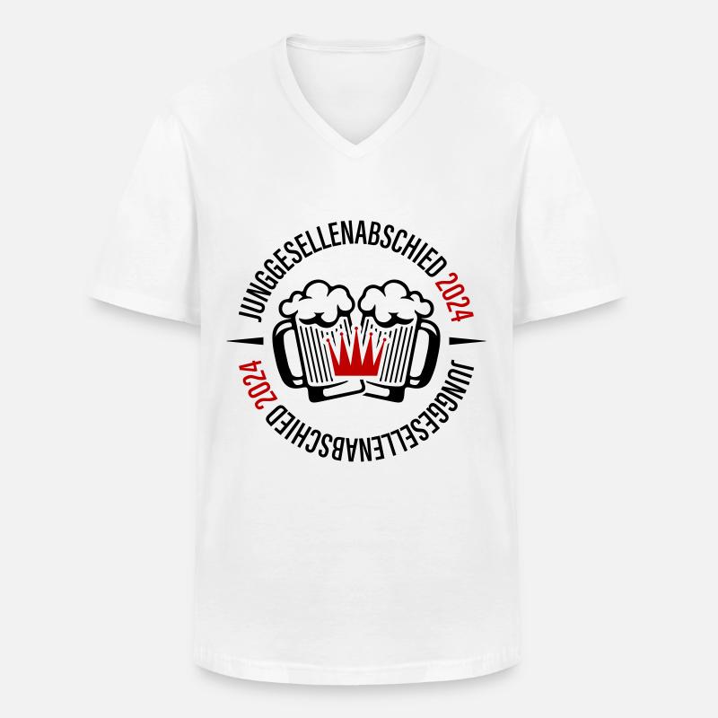 Junggesellenabschied 2024 Bier - Männer-T-Shirt mit V-Ausschnitt - Weiß