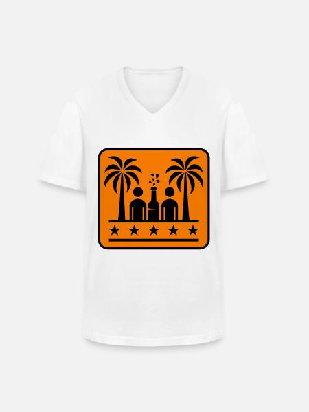 Drinking Beach Party - Männer-T-Shirt mit V-Ausschnitt - Weiß