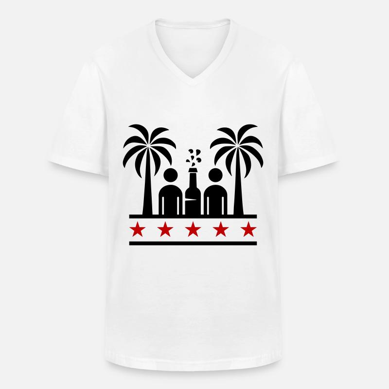 Drinking Beach Party - Männer-T-Shirt mit V-Ausschnitt - Weiß