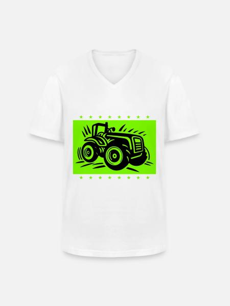 Tractor Farmer Farmer Icon - Men's V-Neck T-Shirt - white
