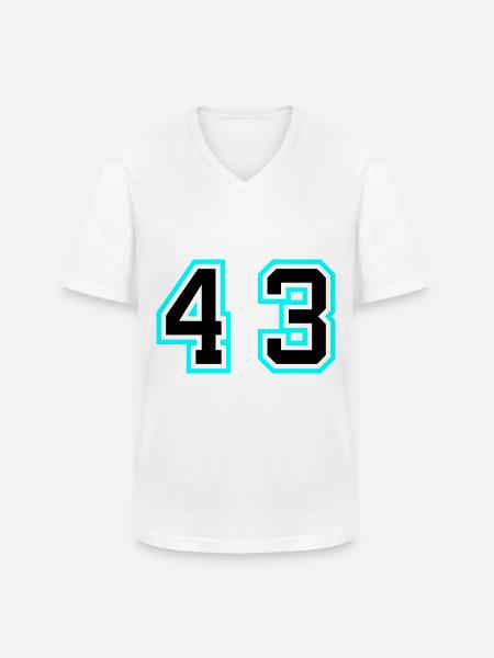 43 Symbole numérique - T-shirt col V Homme - blanc